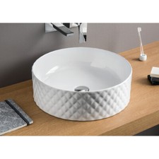 Lavabo à Poser salle de bain Lave-mains modèle Rombo en céramique - 3 Couleurs