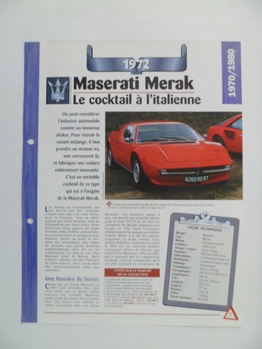 Carte fiche auto maserati - fiche,