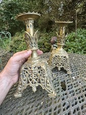 Pair of bronze Gothic/Renaissance style / 19th century torches
