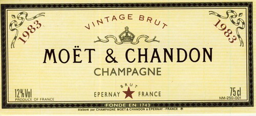Etiquette champagne moet et - de,