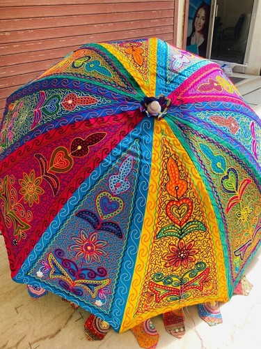Large beach parasol indian - large,