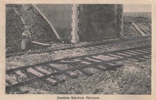 Theme, War, 1914 German Soldier Near Railroad.  21979