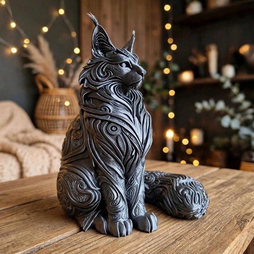 Statue chat maine coon - chat,