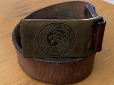 The Raven Works Joshua B.C. Hoy The Wave Belt Buckle with Leather Belt 