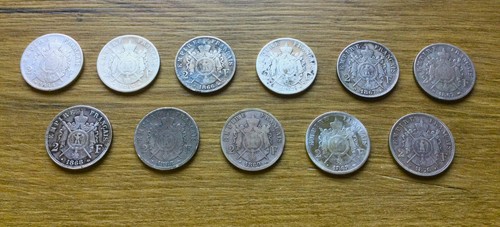 Lot pièces 2 francs - 11, de