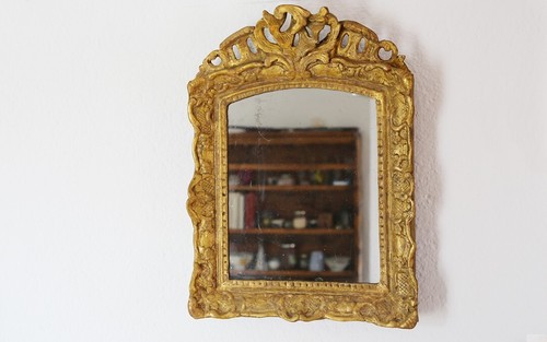 Miroir régence bois doré - miroir,
