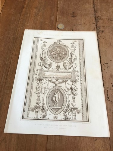 Gravure ancienne architecte - ancienne,