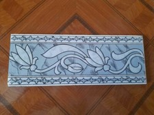 Lot de 3- 20.3cm x 7.6cm Tuile Bord Vieux Vintage Antique 1990s Céramique