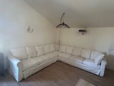 Grand canapé d'angle blanc