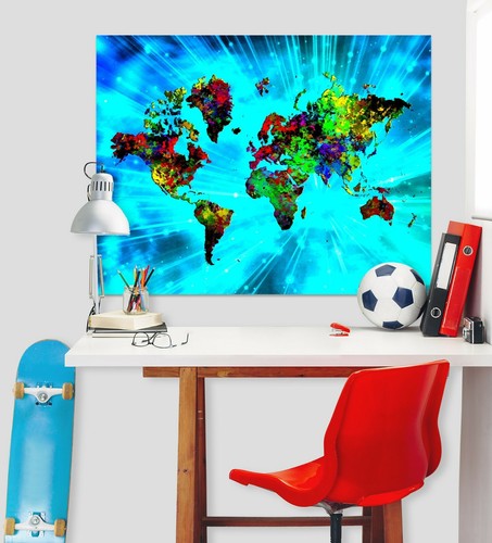 Rayons bleus b494 carte - 3d,