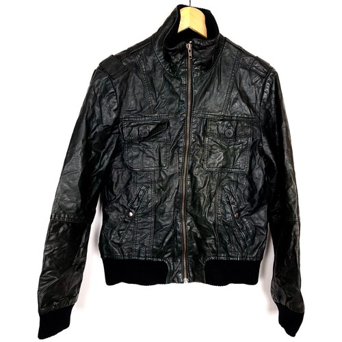 Veste cuir bomber homme - en,