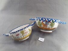 2 anciens bols à oreilles en faïence de Charolles 1930 (CP2)