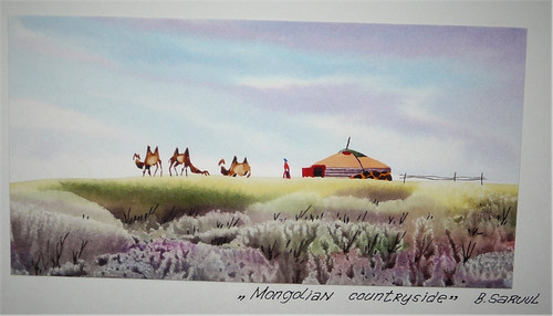 Mongolie petite aquarelle - petite,