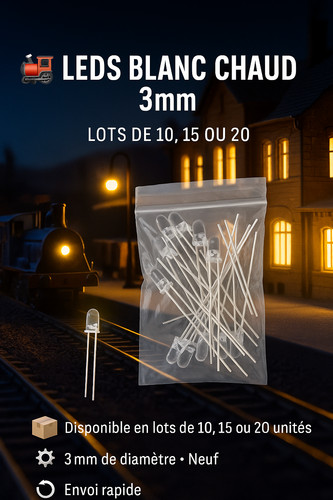 Lot leds 3mm blanc chaud - leds,