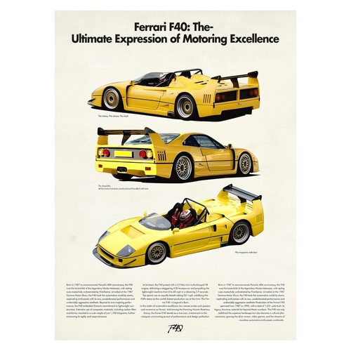 Affiche vintage ferrari f40 - affiche,