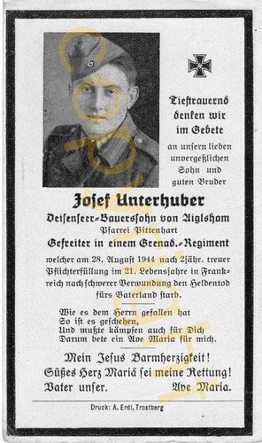 Sterbebild soldat allemand - sterbebild,