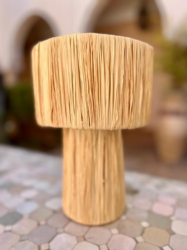 Lampe raphia artisanal - lampe,
