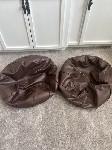 Brown unfilled pouf covers