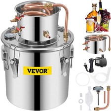 VEVOR Distillateur Alambic Chaudière à Spiritueux 11,4L Distillateur Eau Alcool