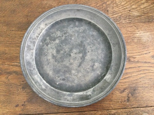 Plat assiette ancien - plat,, etain