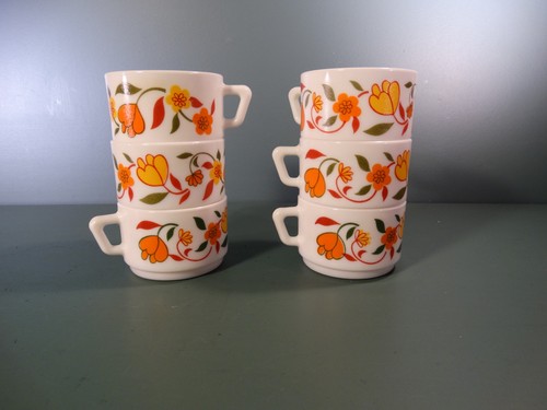 Tasses vintage orange et - tasses,