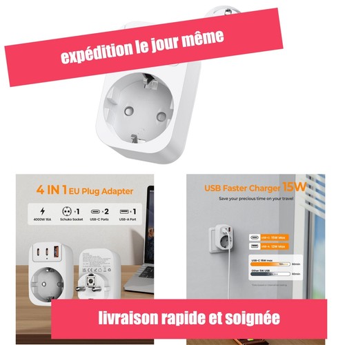 Multiprise murale usb thunix - thunix, 4