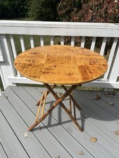 Gorgeous Vintage  Mid Century Burnt Tortoise Bamboo Folding Bistro Table