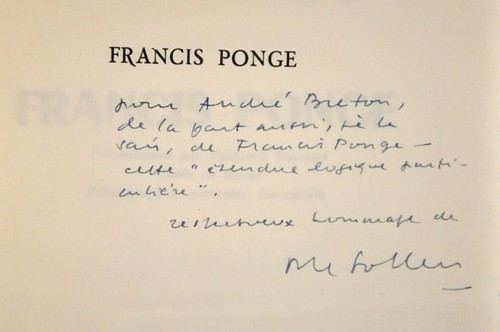 Francis ponge bibliothèque - ponge, (bibliothèque