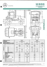 1990 Mercedes Unimog / U 900 WORKING 4 X 4 / TECHNICAL SHEET