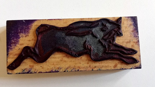 Ancien tampon encreur sur - sur, bois