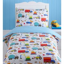 Junior Brillant Camions Set Housse de Couette Lit Bébé Garçons Chambre Cars