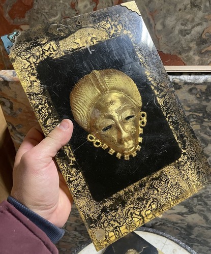 Masque africain bronze - masque,