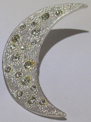 Pin lune strass - lune, bijoux