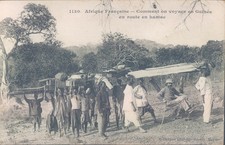 French colonies GUINEA transportation on hamac 1910s PC