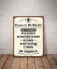Plaque métal vintage citation Bureau Décoration Déco affiche Panneau Travail