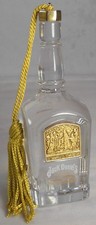 Jack Daniels Ltd 1913 Gold Metal Commemorative Crystal Whiskey Bottle Ornament