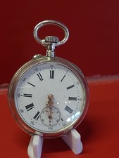 Très belle ancienne montre gousset en Argent massif  Crabe Fonctionne 