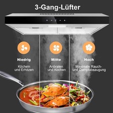 Hotte aspirante 60 cm sous le meuble, montage mural, évacuation de l'air,250m³/h