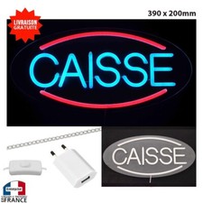 Panneau enseigne  Neon led  verre acrylique à suspendre CAISSE forain
