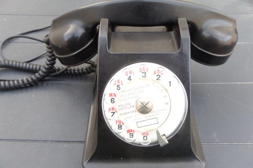 Ancien telephone bakelite noir - telephone,