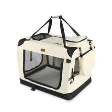 VOUNOT Sac transport pliable chien chat caisse cage portable 50x35x36cm beige