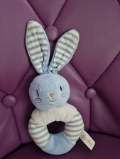 Peluche Doudou Lapin Rabbit Bleu Hochet DODIE