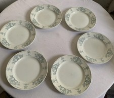 6 Assiettes Plates Anciennes Faience K G Luneville Modèle Lutzen