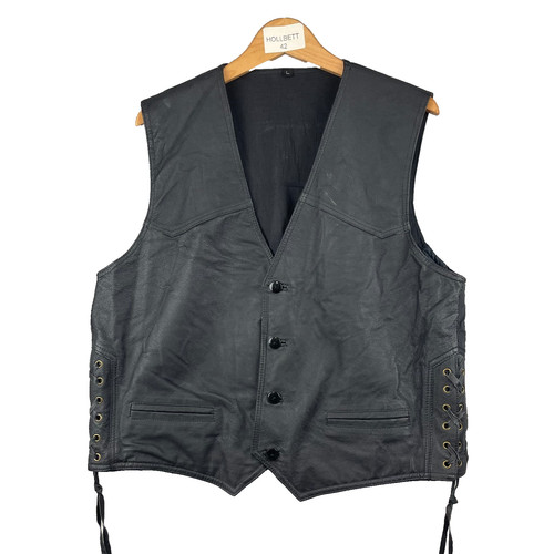 Gilet homme noir cuir - l,