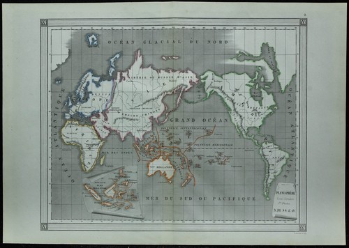 1850ca planisphère carte - 1850ca, &
