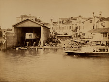 Venezia, Un chantier naval vintage print,   Tirage albuminé  36x27  