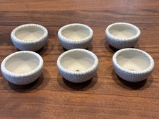 Mini Bonsai Pot Succulent Plant Bean Moss White Flat Shape Set Of 6