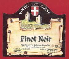 114-59 Etiquette Vin PINOT NOIR SAVOIE  Fils de René QUÉNARD CELLIER DES TOURS