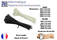 Collier câble de serrage attache plastique autobloquant type serflex rislan