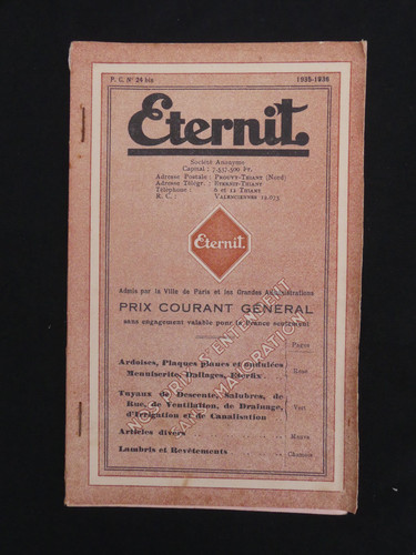 Publicite 1935 eternit - 1935-39,